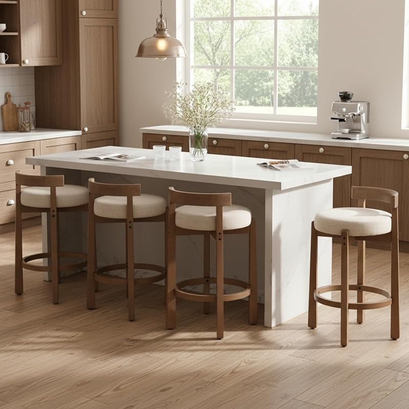 Ya-Home Mid Century Counter Upholstered Barstools